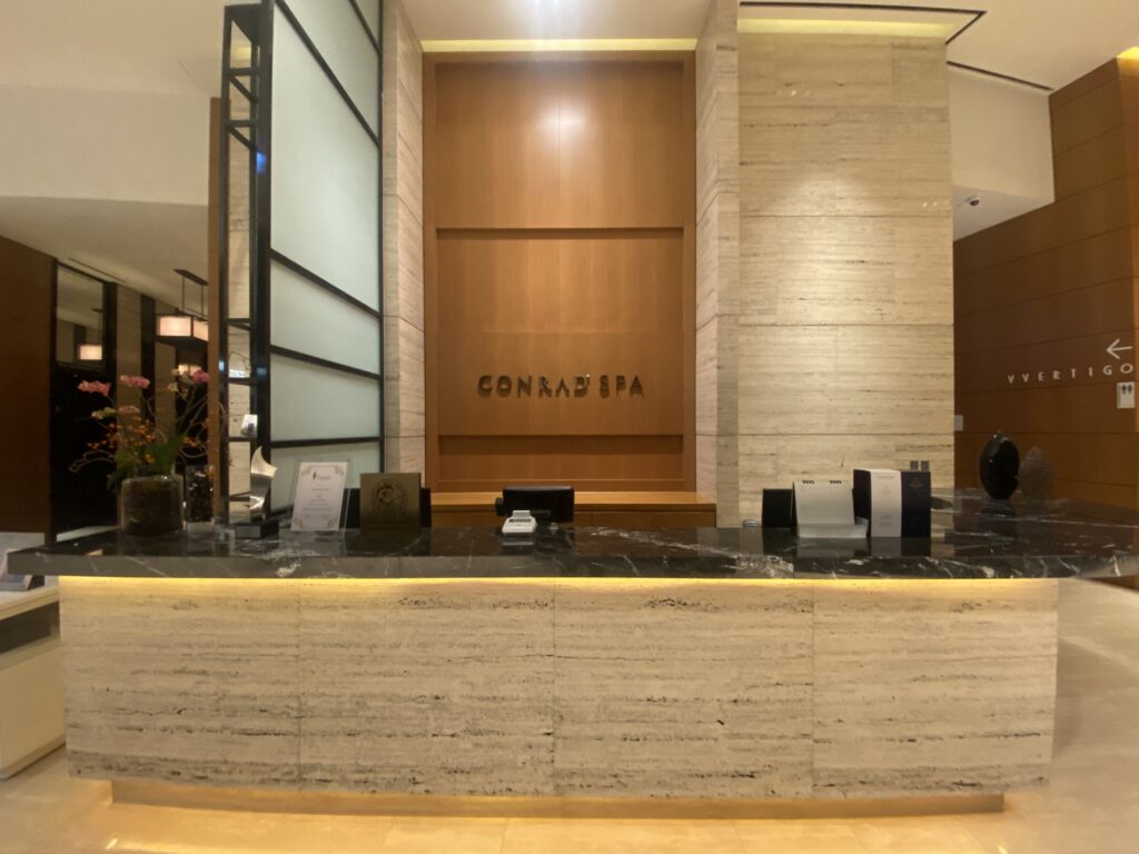 Spa reception inside Conrad Seoul
