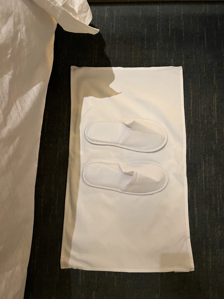 Turn down service slippers in Conrad Seoul room