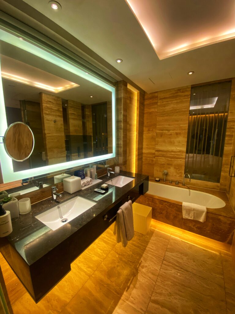 Bathroom in room in Conrad Seoul