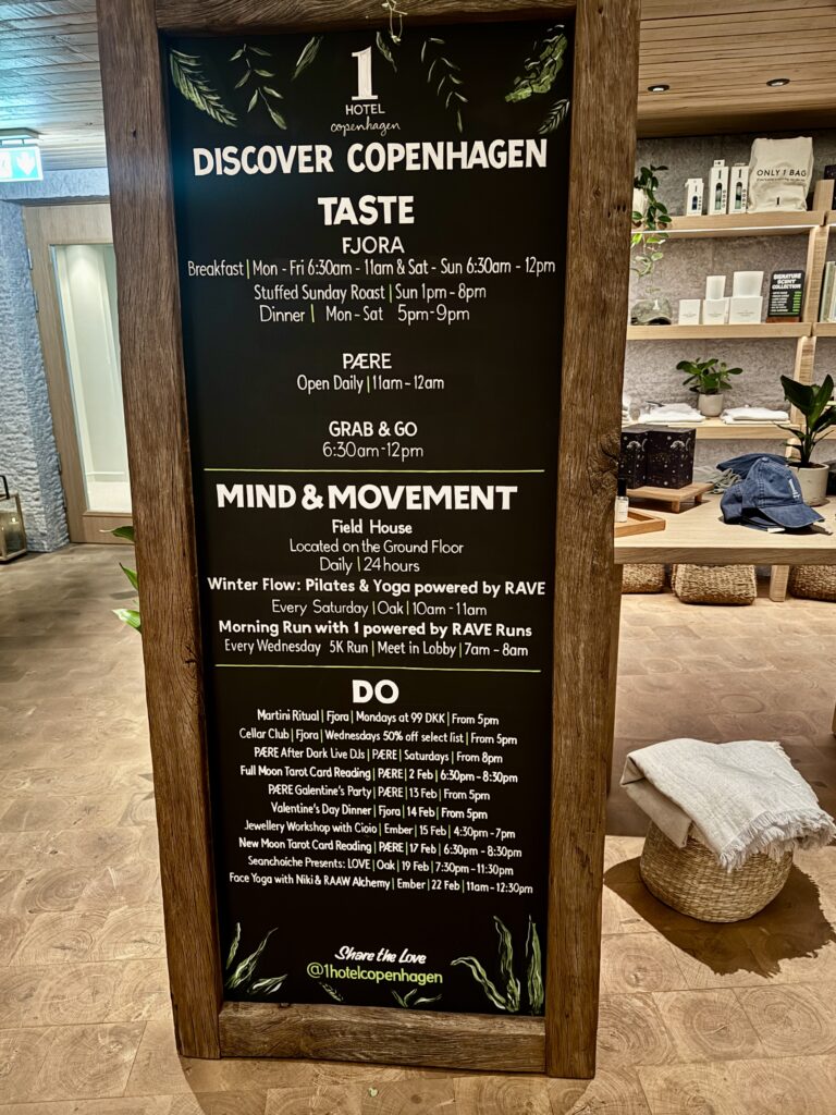 1 hotel copenhagen gym activities