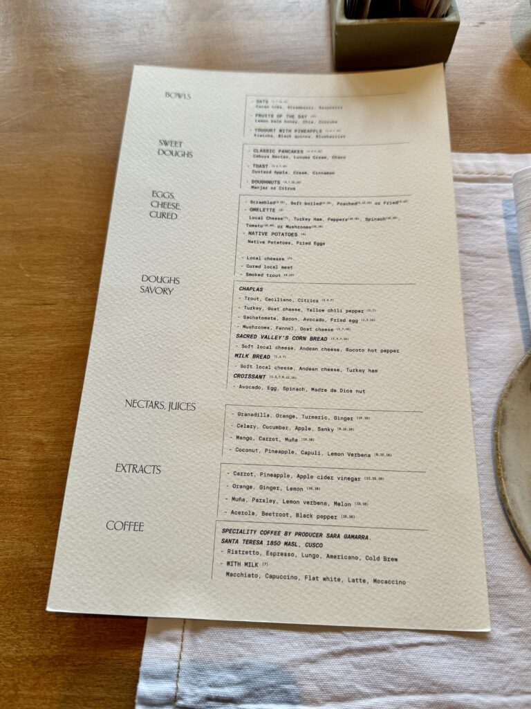 Palacio Nazarenas Breakfast at Mauka